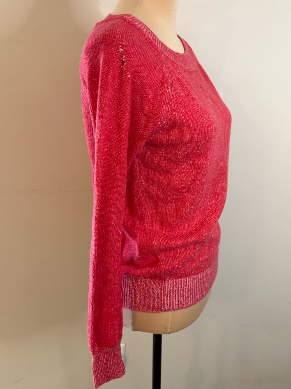 Gap Slipper Red round neck long sleeve wool blend sweater SZ SM FLAW crafts
